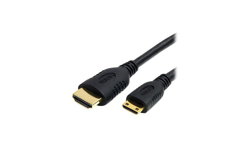 StarTech.com 6ft Mini HDMI to HDMI Cable with Ethernet, 4K 30Hz High Speed Mini HDMI 1.4 (Type-C) Device to HDMI Adapter