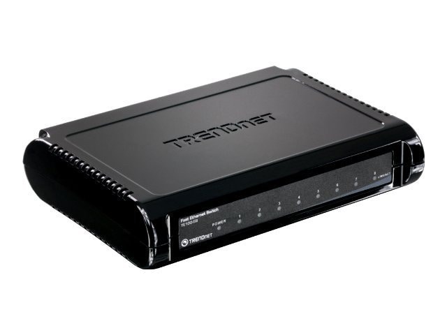 TRENDnet 8-Port Unmanaged 10/100 Mbps GREENnet Ethernet Desktop Switch; TE100-S8; 8 x 10/100 Mbps Ethernet Ports; 1.6