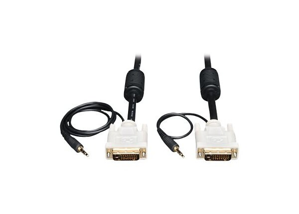 Tripp Lite 6ft DVI Dual Link TMDS + Audio Cable DVI-D M/M, 3.5mm M/M 6'