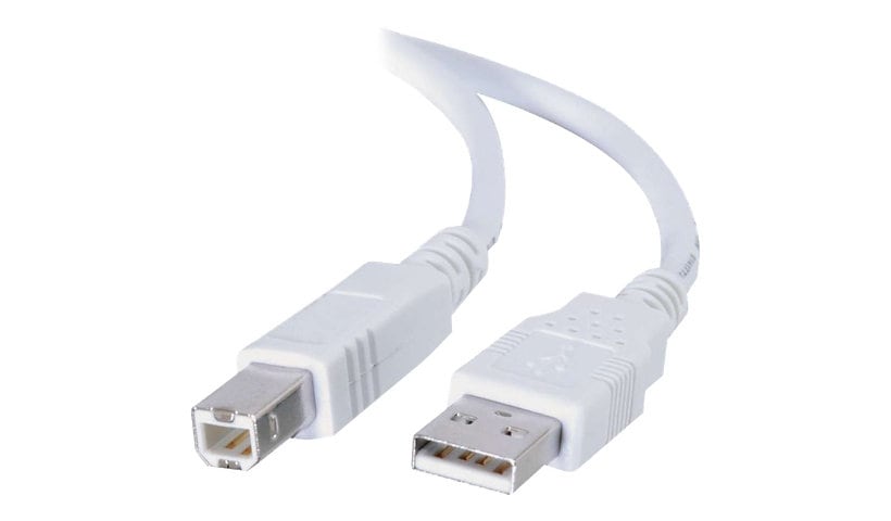 C2G 9.8ft USB to USB B Cable - USB A to USB B - USB 2.0 - White - M/M - USB cable - USB to USB Type B - 3 m