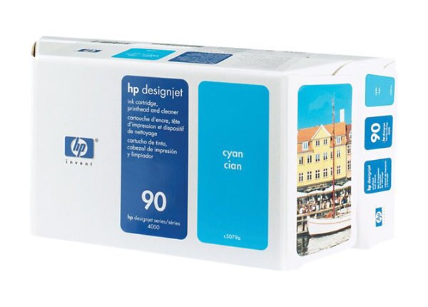 HP 90 Cyan Value Pack (C5079A) Ink Cartridge, Printerhead and Cleaner