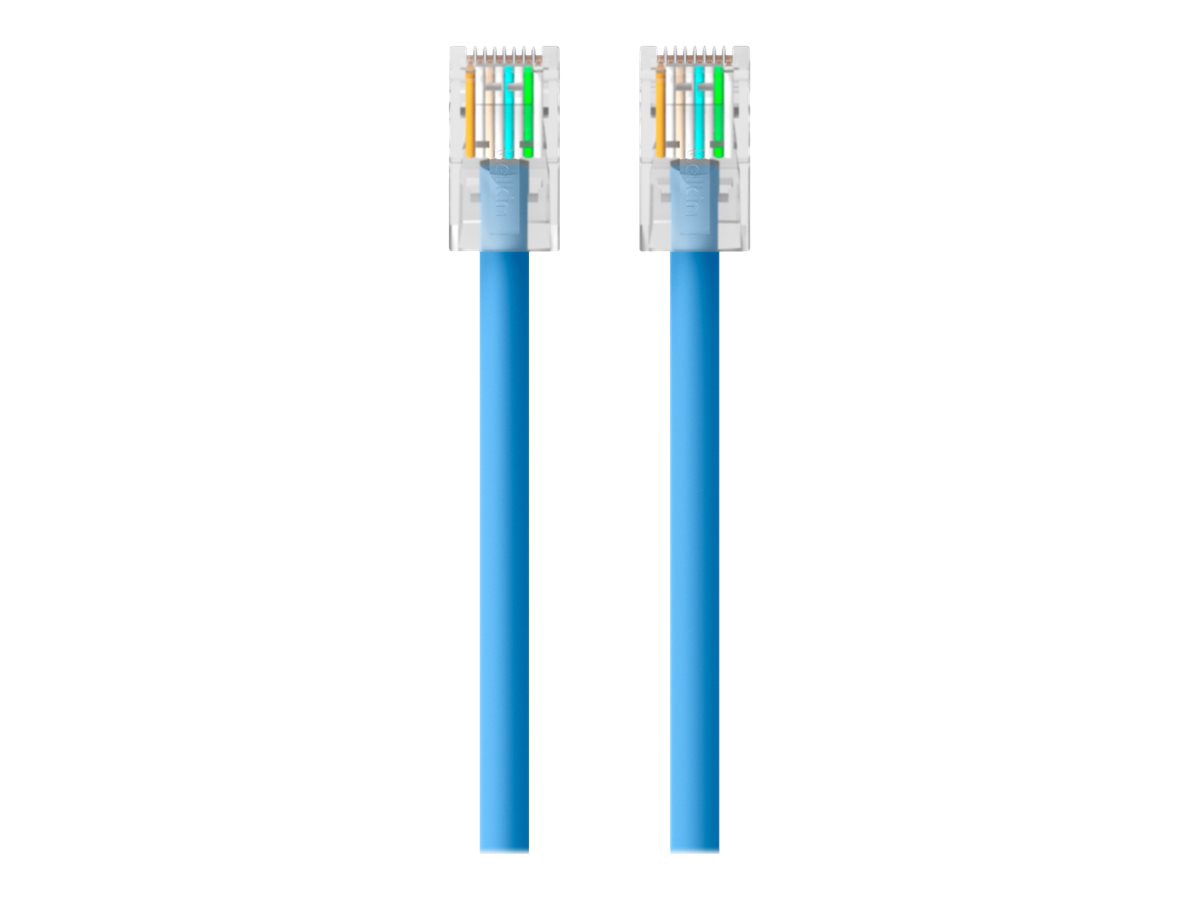 Belkin Cat6 14ft Blue Ethernet Patch Cable, No Boot, UTP, 24 AWG, RJ45, M/M, 14'