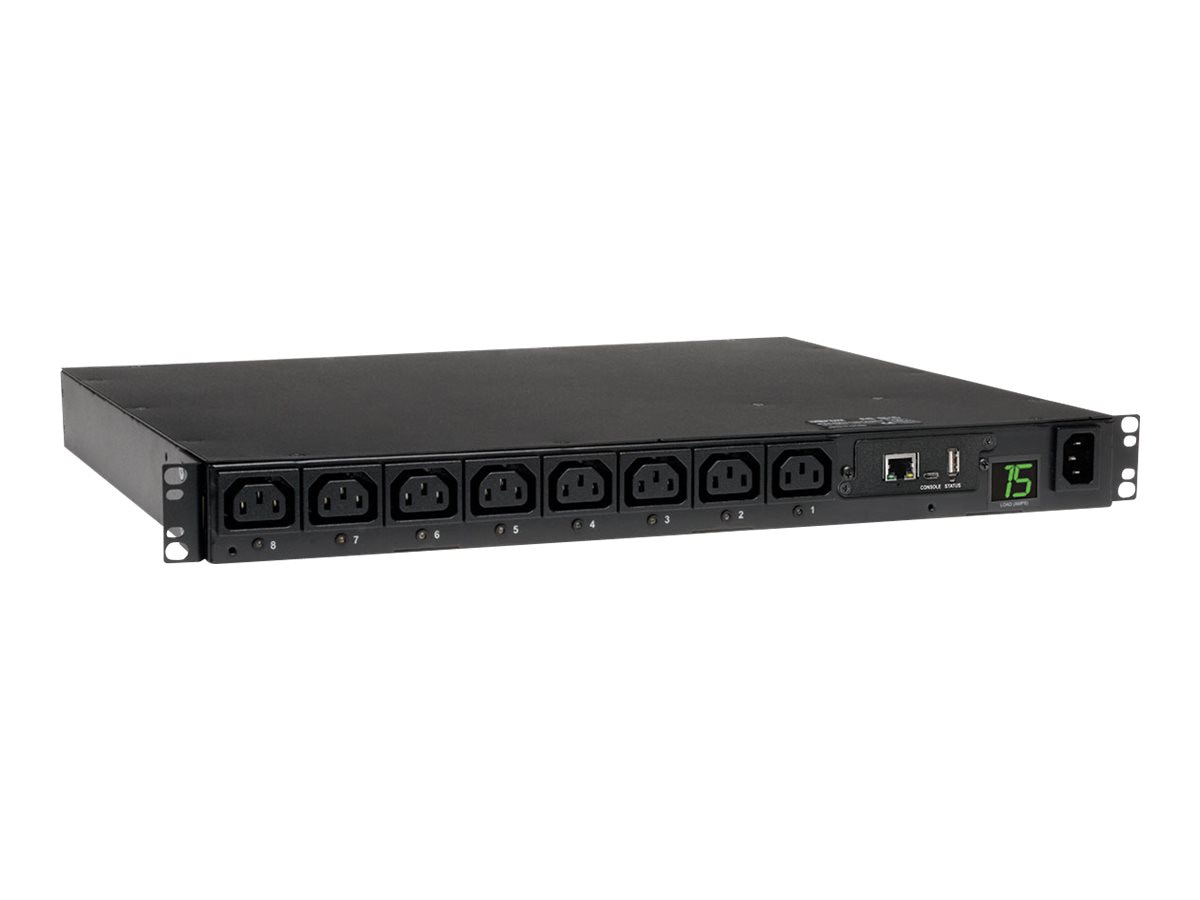 Tripp Lite PDU Switched 200V - 240V 2.3/2.9kW 15A C13 8 Outlet C14 1URM TAA - horizontal rackmount - power distribution