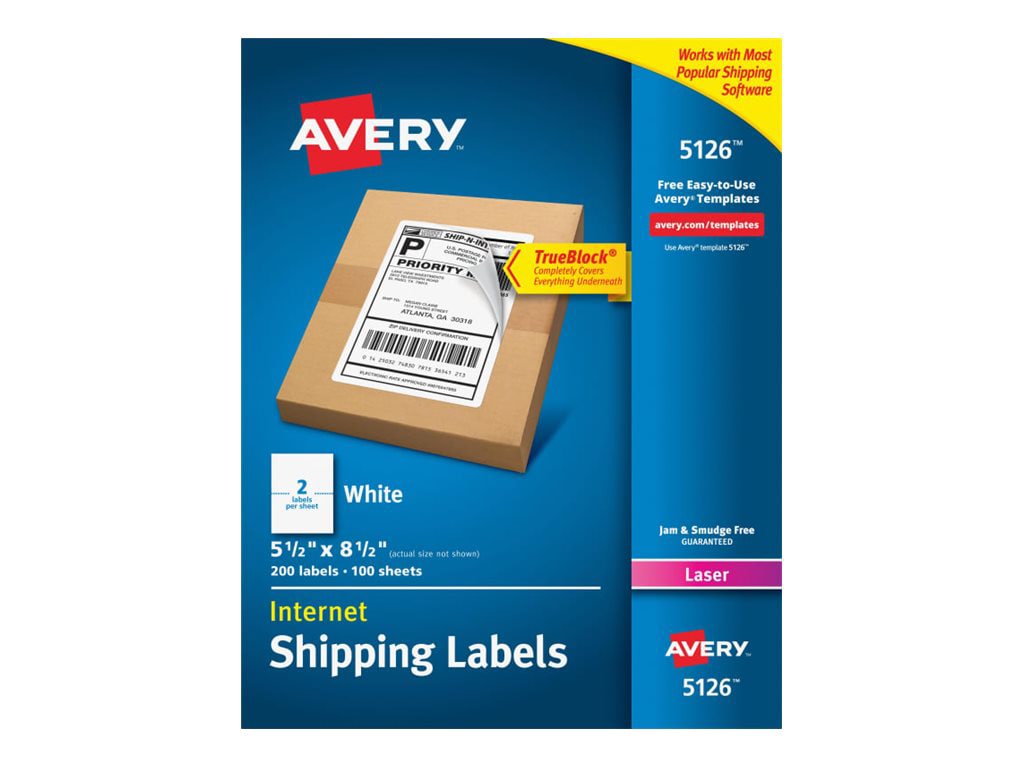 Avery 5.5" x 8.5" White Shipping labels