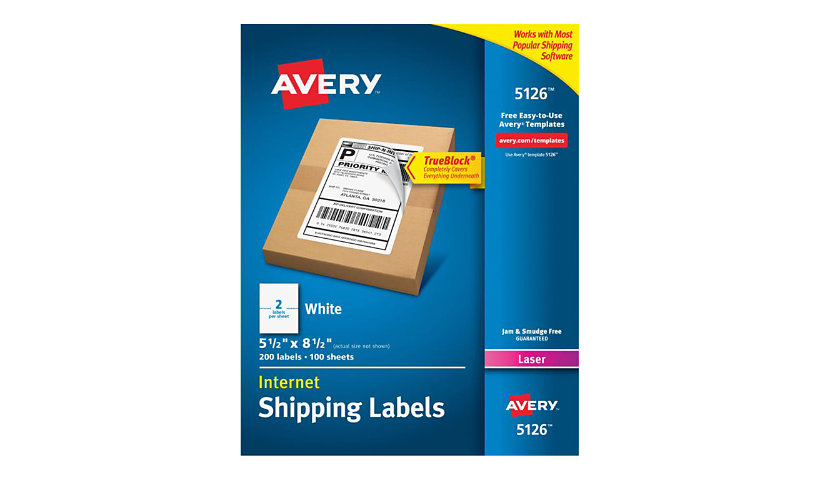 Avery 5.5" x 8.5" White Shipping labels