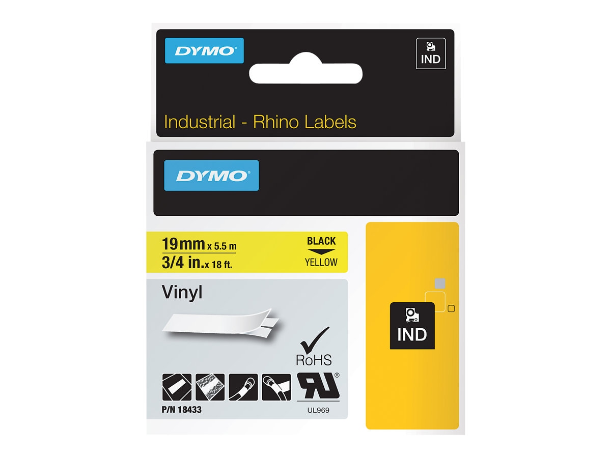 Dymo - vinyl - 1 roll(s) - Roll (0.75 in x 18 ft)
