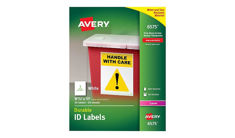 Avery Durable I.D. Labels - labels - 50 label(s) - 8.5 in x 11 in