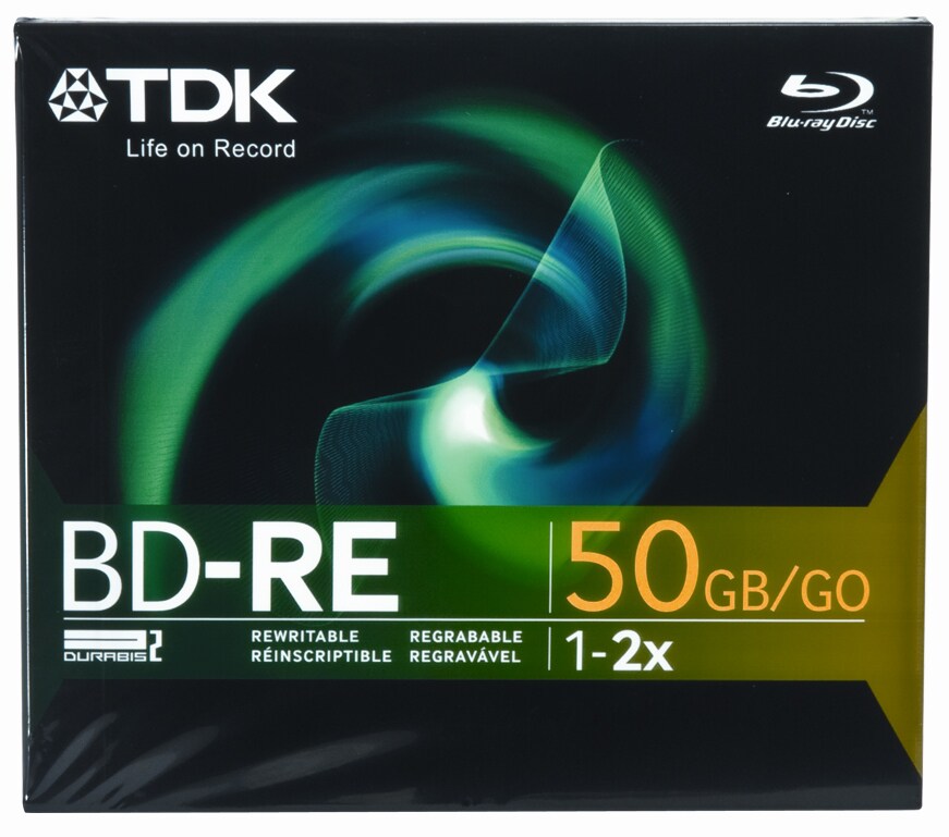 TDK Blu-Ray Rewritable Disc (BD-RE), 50GB, Dual Layer