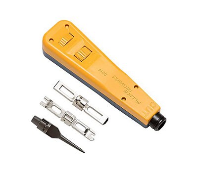 Fluke Networks D814 Impact Punch Down Tool with EverSharp 110, EverSharp 66  Blades and Wood Screw Starter Punch -