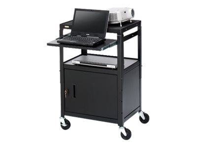 Bretford Basics Adjustable Projector Cart with Cabinet CA2642NS - cart - for projector / notebook - black powder