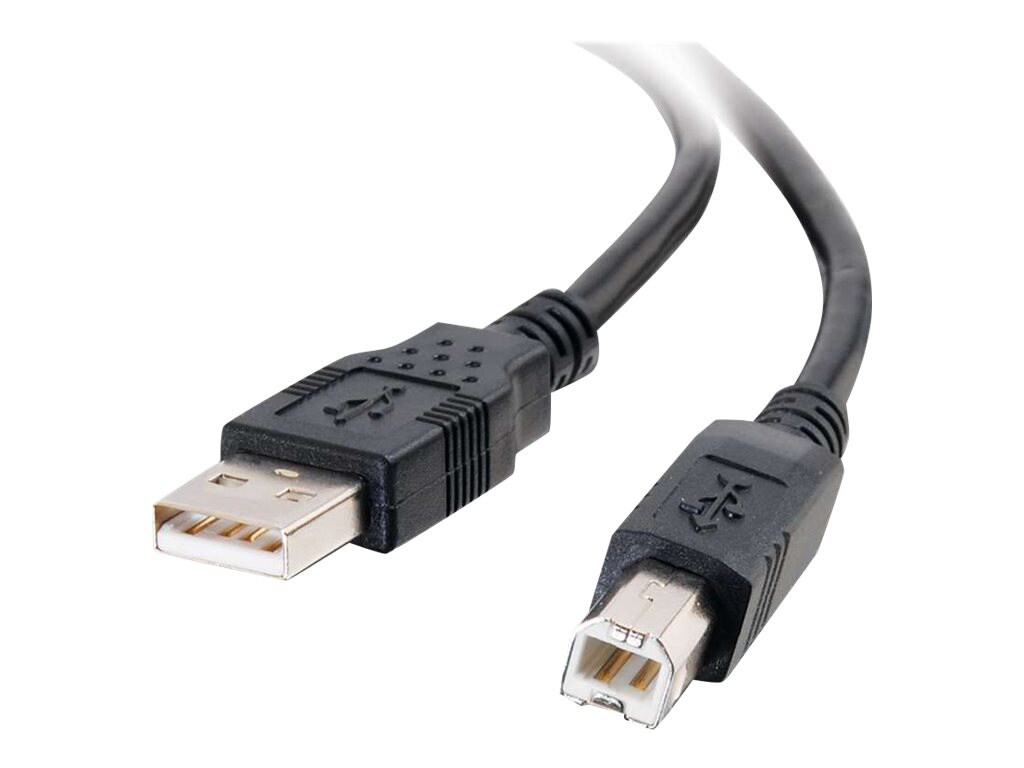 C2G 6.6ft USB A to USB B Cable - USB A to B Cable - USB 2.0 - Black - M/M - USB cable - USB to USB Type B - 2 m