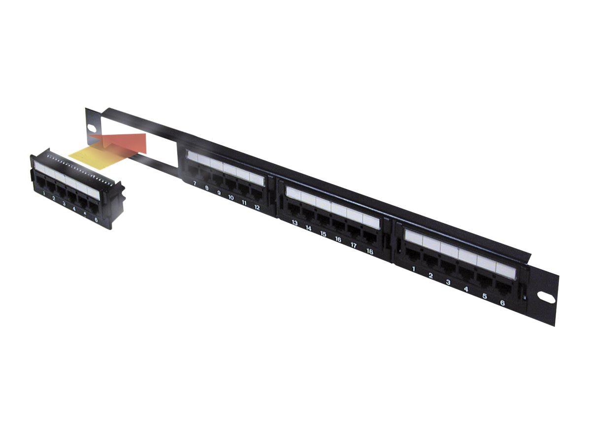 Belkin 24-Port CAT 5e Patch Panel, Black  
