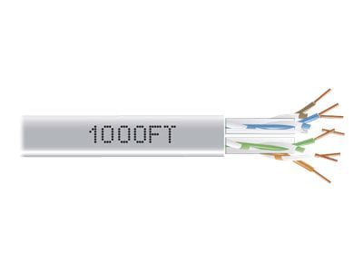 Black Box CAT6, 550-MHz Solid Bulk Cable, 4-Pair, 1000', PVC, Gray