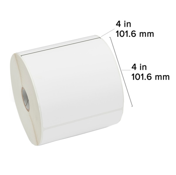 Zebra Label, Paper, 4 x 4in, Thermal Transfer, Z-Select 4000T, 1 in core