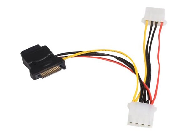 StarTech.com SATA to LP4 Power Cable Adapter with 2 Additional LP4 - power adapter - 15 cm
