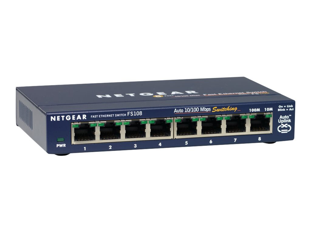 NETGEAR 8-Port Fast Ethernet Unmanaged Switch (FS108NA)