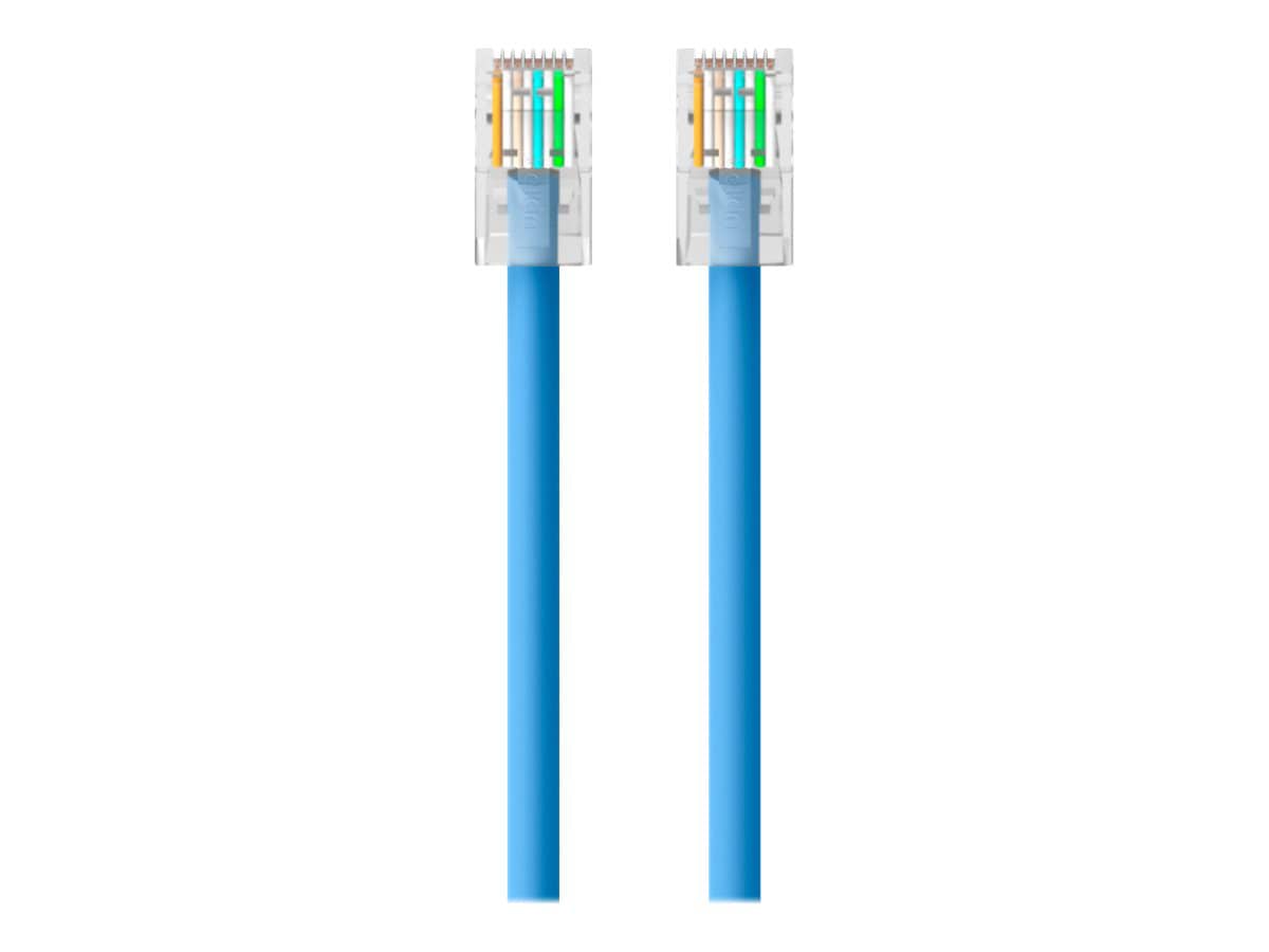 Belkin Cat6 15ft Blue Ethernet Patch Cable, No Boot, UTP, 24 AWG, RJ45, M/M, 15'