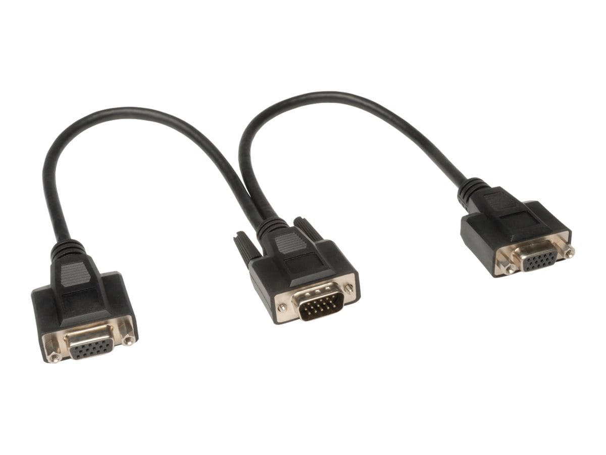 Tripp Lite 1ft VGA Monitor Y Splitter Cable High Resolution HD15 M/2xF 1' - VGA splitter - 1 ft