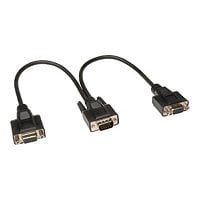 Tripp Lite 1ft VGA Monitor Y Splitter Cable High Resolution HD15 M/2xF 1' - VGA splitter - 1 ft