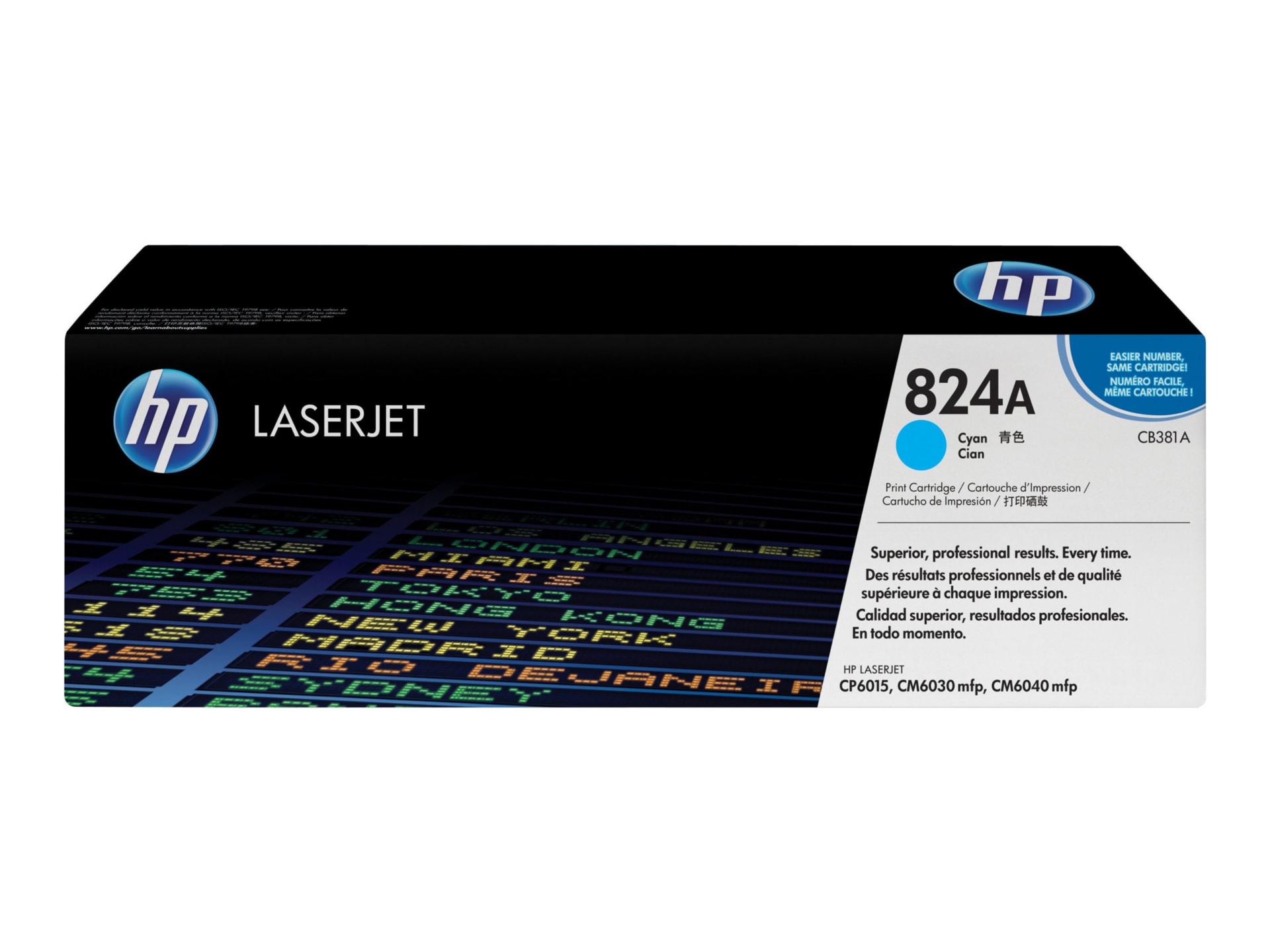 HP 824A (CB381A) Original Laser Toner Cartridge - Single Pack - Cyan - 1 Each