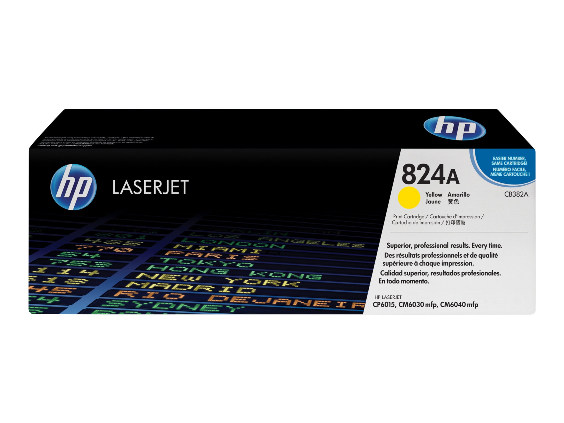 HP 824A (CB382A) Original Laser Toner Cartridge - Single Pack - Yellow - 1 Each