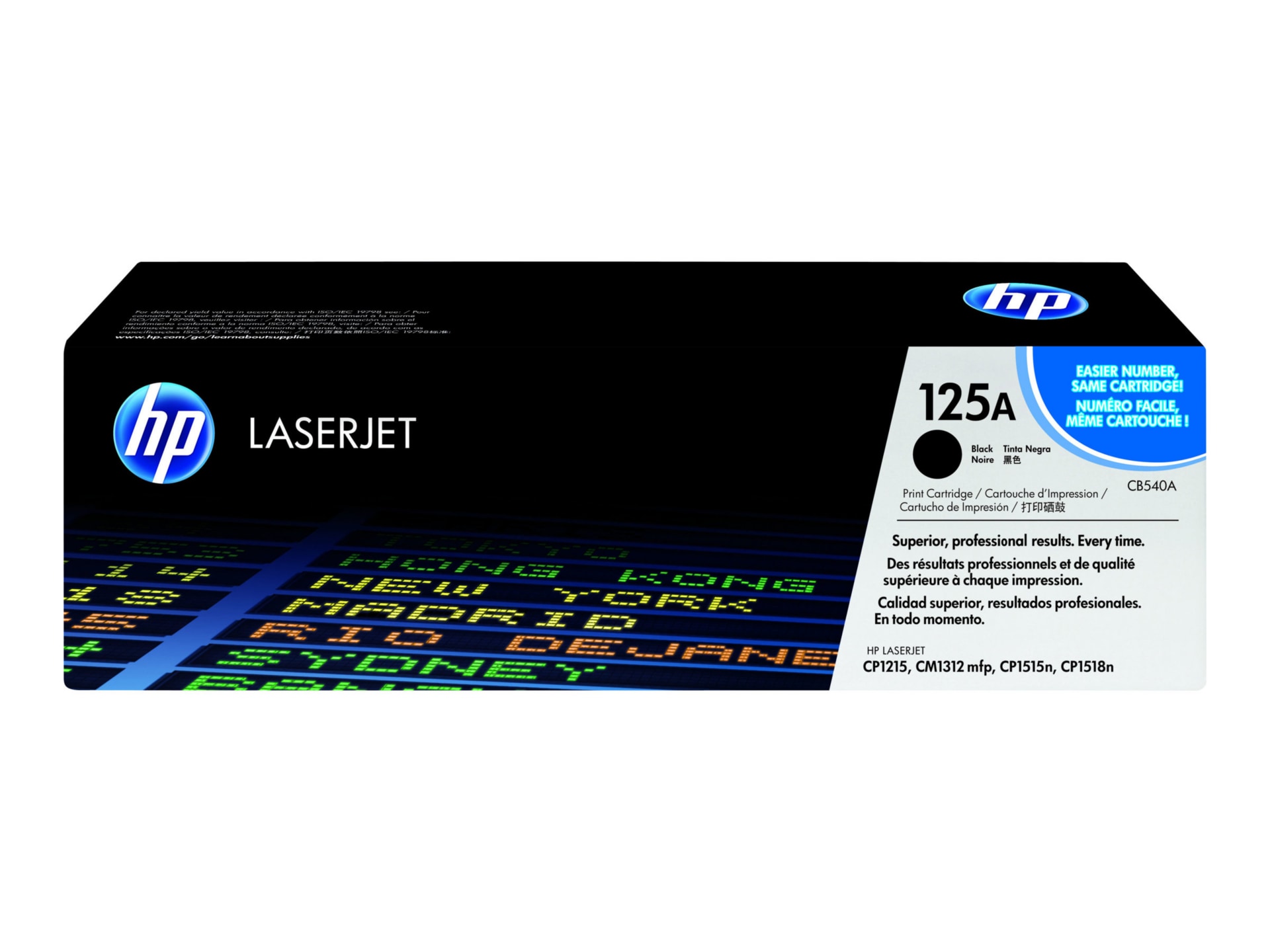 HP 125A (CB540A) Original Standard Yield Laser Toner Cartridge - Single Pack - Black - 1 Each