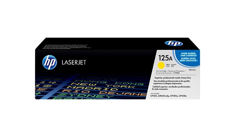 HP 125A (CB542A) Original Standard Yield Laser Toner Cartridge - Single Pack - Yellow - 1 Each