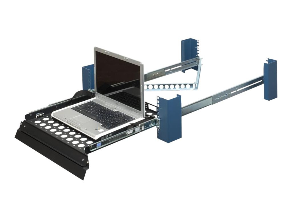 Rack Solutions 2U Sliding Laptop Shelf 17in (D) with Cable Management Arm