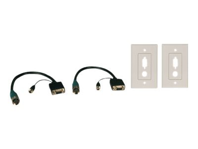 Tripp Lite Easy Pull Type-A Kit w/ HD15F/F & 3.5mm Stereo F/F & 2 Wallplate