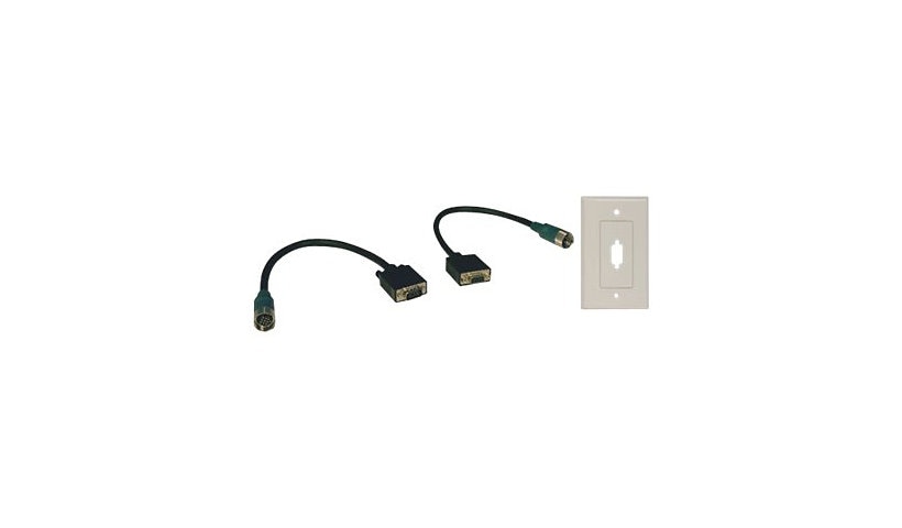 Tripp Lite Easy Pull Type-A VGA Connector Kit RGB with Faceplate M/F - VGA cable kit - 1 ft