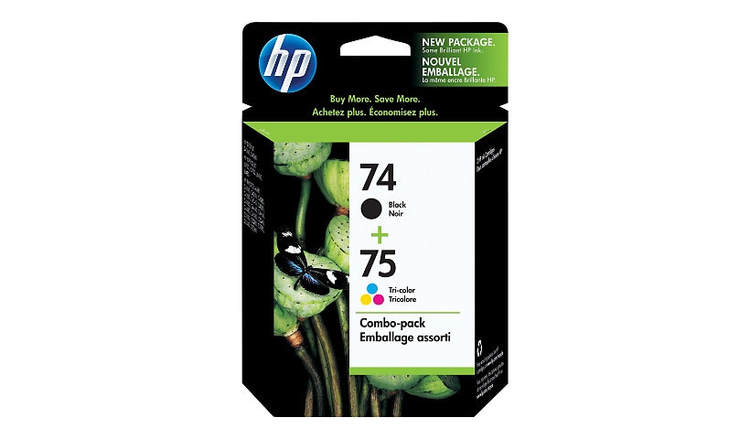 HP 74 (CC659FN) Black/75 Tri-color 2-pack Original Ink Cartridges