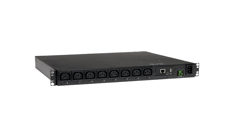 Tripp Lite PDU Switched 200V - 240V 2.3/2.9kW 15A C13 8 Outlet C14 1URM TAA - horizontal rackmount - power distribution