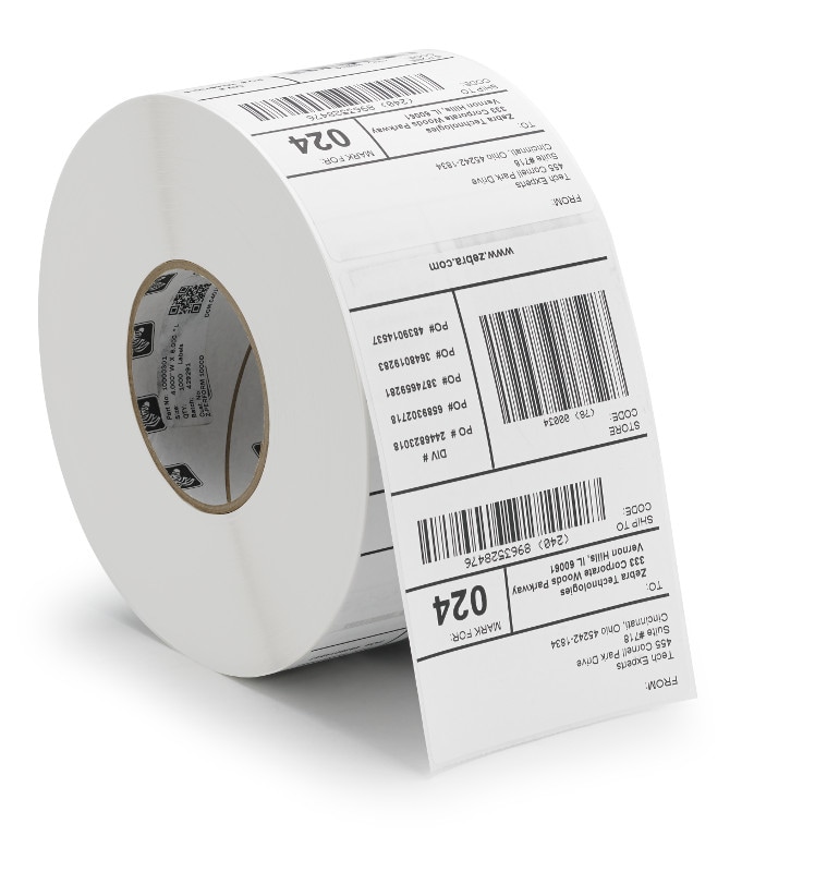 Zebra Receipt Paper, 4in x 100ft, Direct Thermal, Z-Perform 1000D 2.4 mil