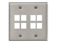 Leviton QuickPort Stainless Steel Dual-Gang - mounting plate