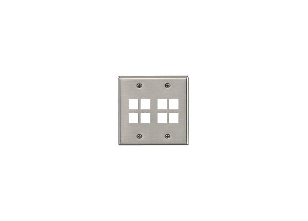 Leviton QuickPort Stainless Steel Dual-Gang - mounting plate