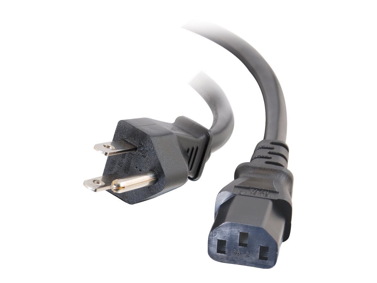 C2G 2ft Universal Power Cord - 16 AWG - NEMA 5-15P to IEC320C13 - power cab