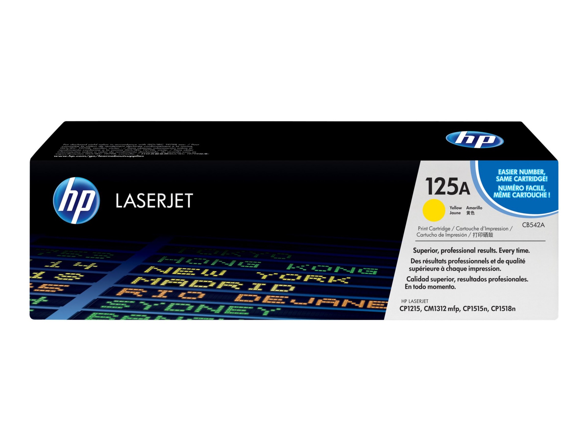 HP 125A (CB542A) Original Standard Yield Laser Toner Cartridge - Single Pack - Yellow - 1 Each