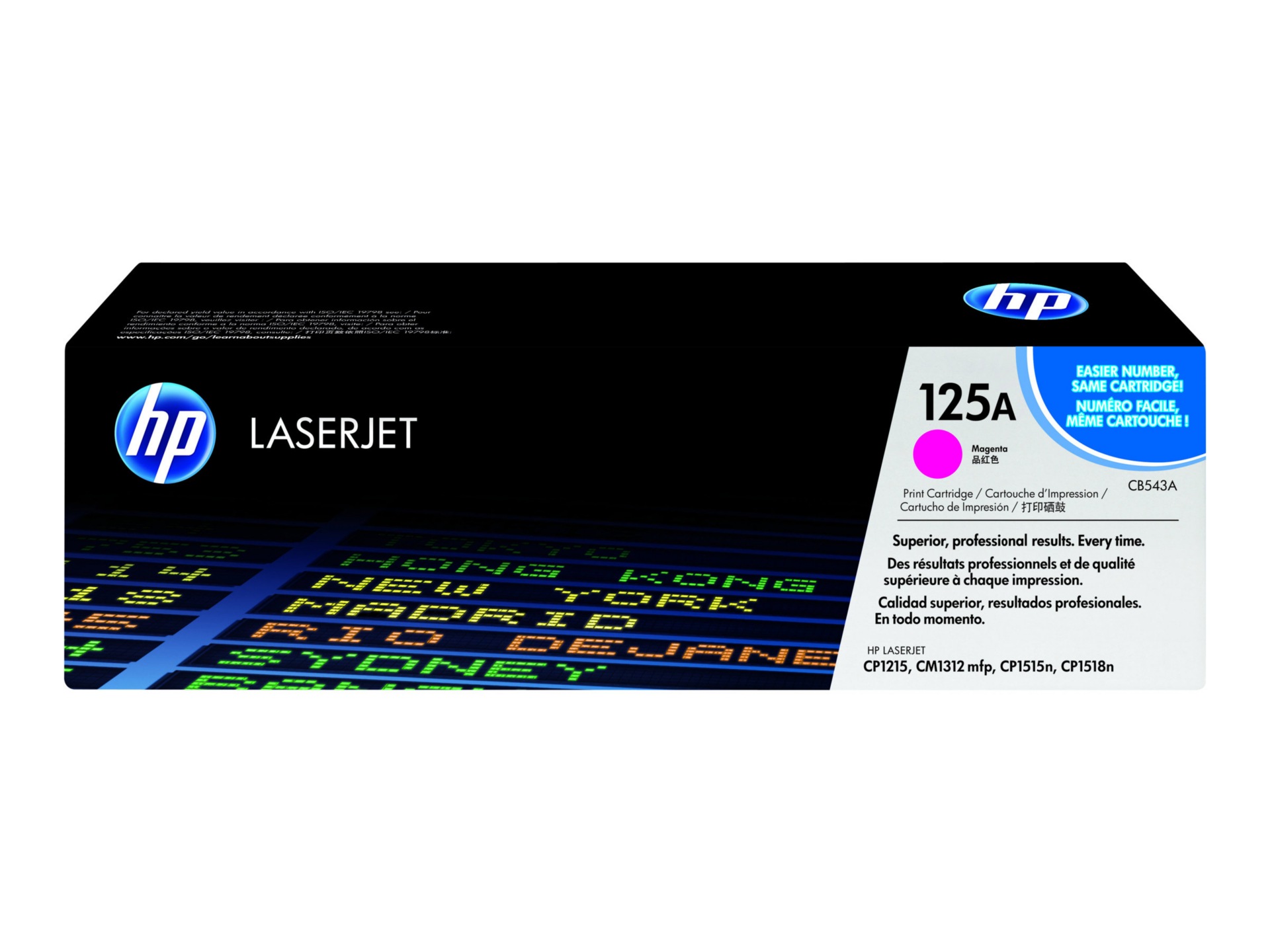 HP 125A (CB543A) Original Standard Yield Laser Toner Cartridge - Single Pack - Magenta - 1 Each