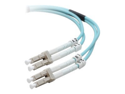 CDW 1m Multimode Duplex Fiber Cable, 10G Aqua LC/LC MMF 50/125