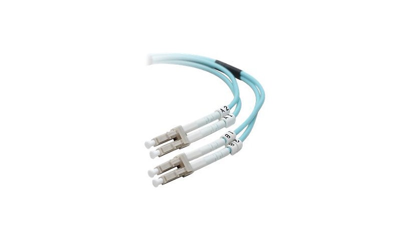 CDW 1m Multimode Duplex Fiber Cable, 10G Aqua LC/LC MMF 50/125