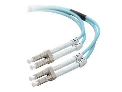 Belkin OM3 Duplex MMF Cable, 10G Aqua, LC/LC, 50/125, 2M/6ft CDW EXCLUSIVE