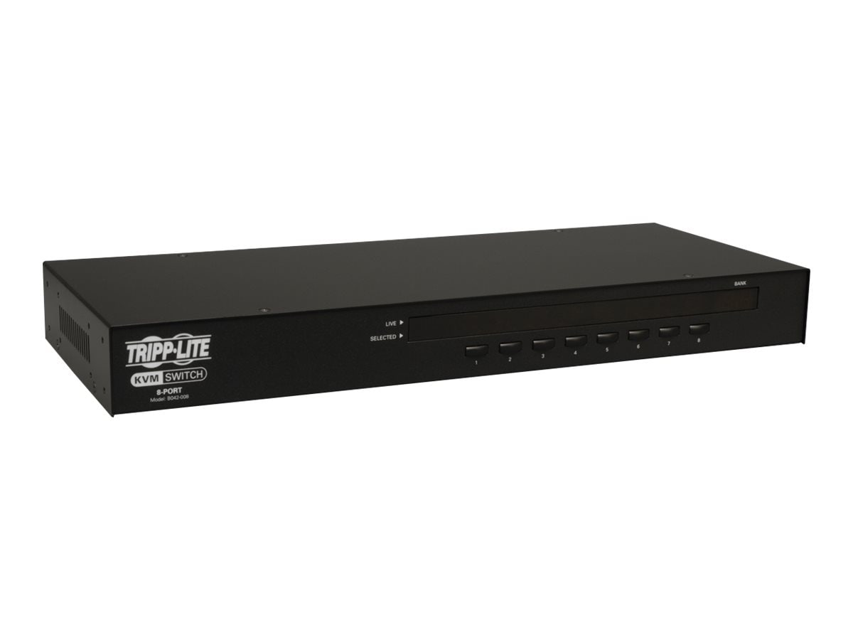 8 Port 1U Rackmount USB KVM Switch Kit - KVM Switches, Server Management