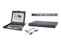 APC 2x1x16 Digital KVM with APC 17" Rack LCD Monitor Keyboard Mouse - KVM console - TFT - 17" - with 8 CAT5/IP KVM PS/2