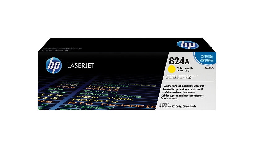 HP 824A (CB382A) Original Laser Toner Cartridge - Single Pack - Yellow - 1 Each