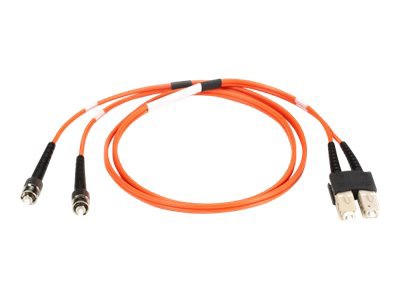 Black Box 2M ST/SC Duplex Multimode 50/125 OM2 Fiber Cable, Orange, 6ft