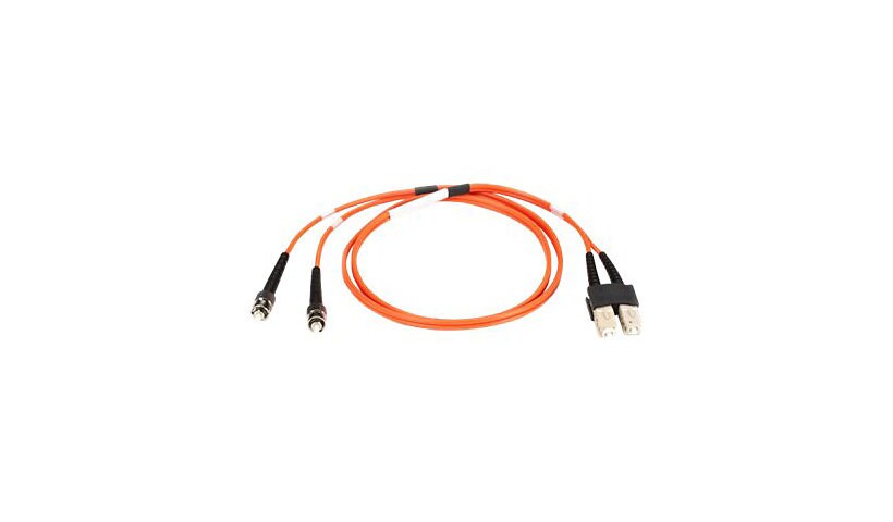 Black Box 2M ST/SC Duplex Multimode 50/125 OM2 Fiber Cable, Orange, 6ft