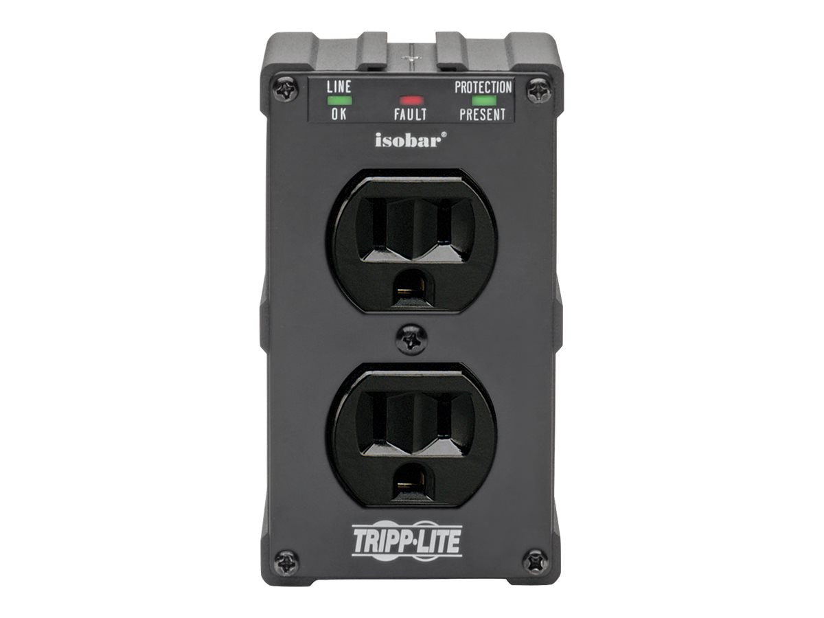 Tripp Lite Isobar Surge Protector Wall Mount Direct Plug In 2 Out 1410 Joul