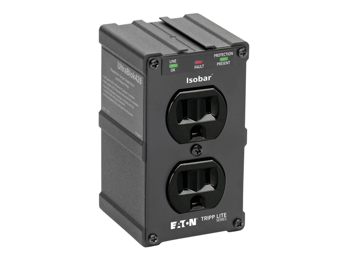 Tripp Lite Isobar Surge Protector Wall Mount Direct Plug In 2 Out 1410 Joul