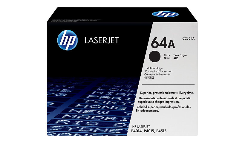 HP 64A (CC364A) Original Laser Toner Cartridge - Single Pack - Black - 1 Each