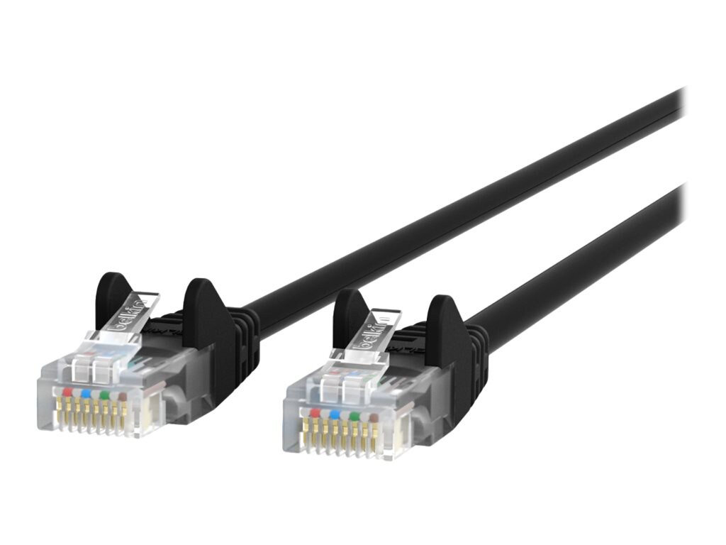 Belkin 25ft CAT6 Ethernet Patch Cable Snagless, RJ45, M/M, Black - patch cable - 7.6 m - black